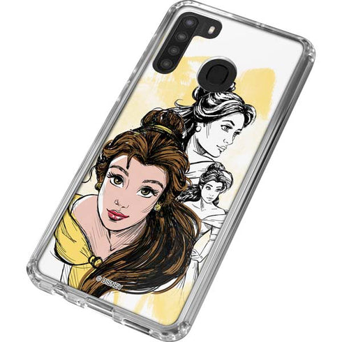 Disney Princess Belle Sketch Galaxy A21 Clear Case