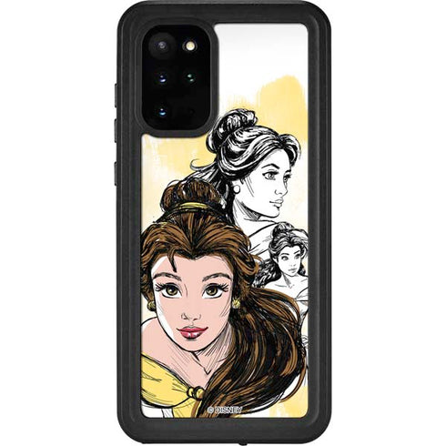 Disney Princess Belle Sketch Galaxy S20 Plus Waterproof Case