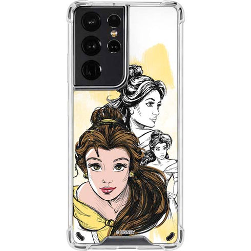 Disney Princess Belle Sketch Galaxy S21 Ultra 5G Clear Case
