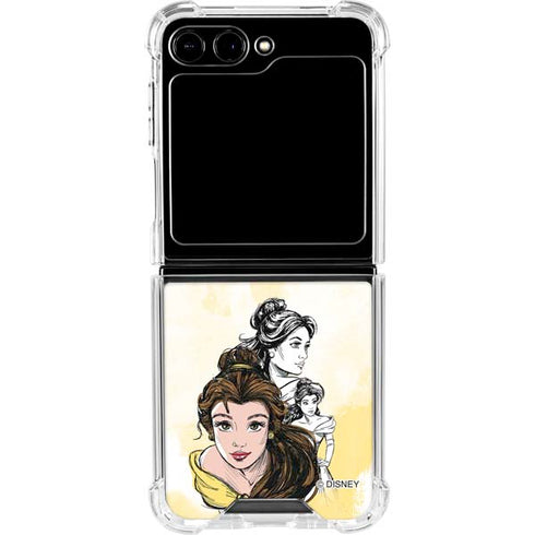 Disney Princess Belle Sketch Galaxy Z Flip5 5G Clear Case