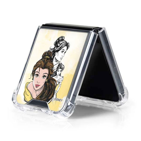 Disney Princess Belle Sketch Galaxy Z Flip5 5G Clear Case