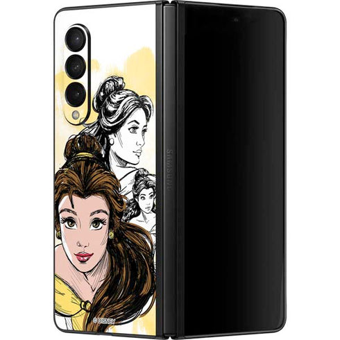 Disney Princess Belle Sketch Galaxy Z Fold3 5G Skin