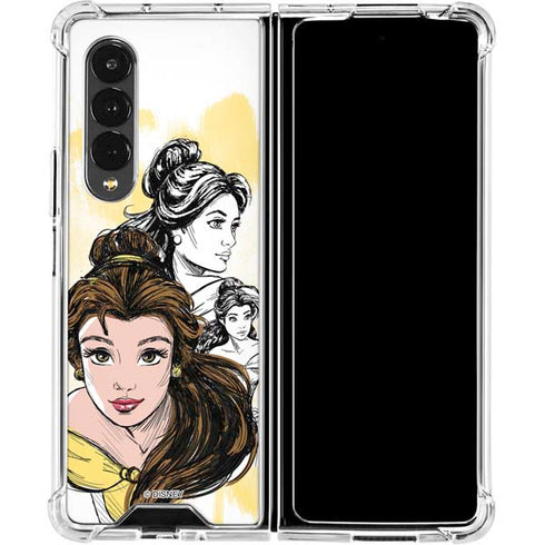 Disney Princess Belle Sketch Galaxy Z Fold4 5G Clear Case