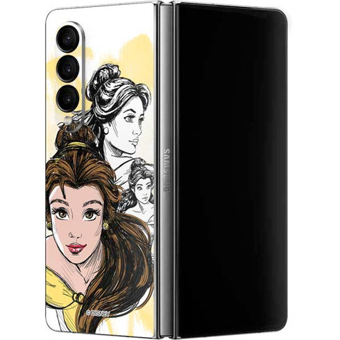 Disney Princess Belle Sketch Galaxy Z Fold4 5G Skin