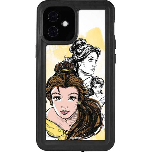 Disney Princess Belle Sketch iPhone 12 Mini Waterproof Case