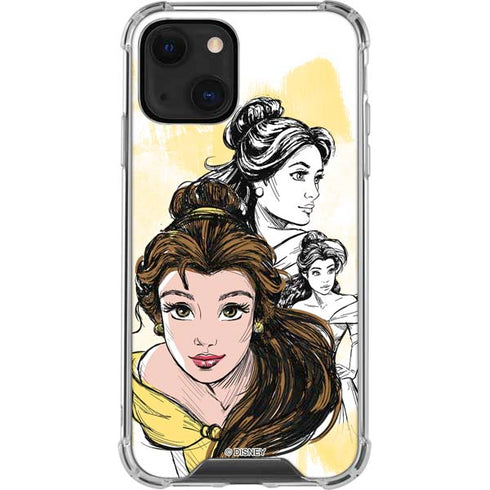 Disney Princess Belle Sketch iPhone 13 Mini Clear Case