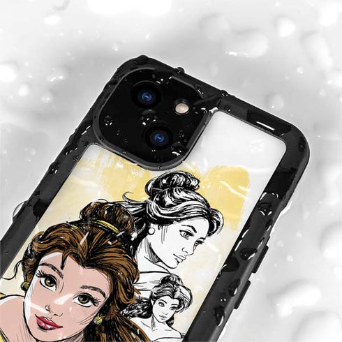Disney Princess Belle Sketch iPhone 13 Mini Waterproof Case