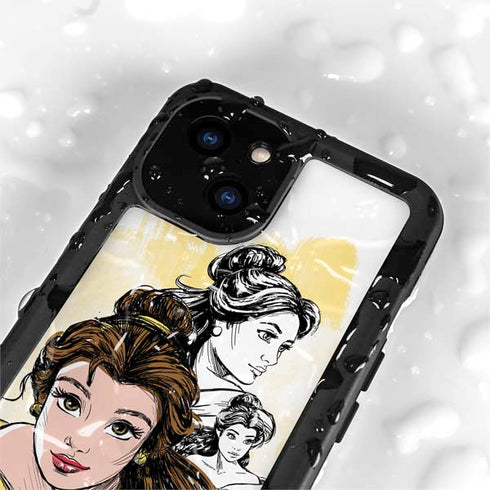 Disney Princess Belle Sketch iPhone 15 Plus Waterproof Case