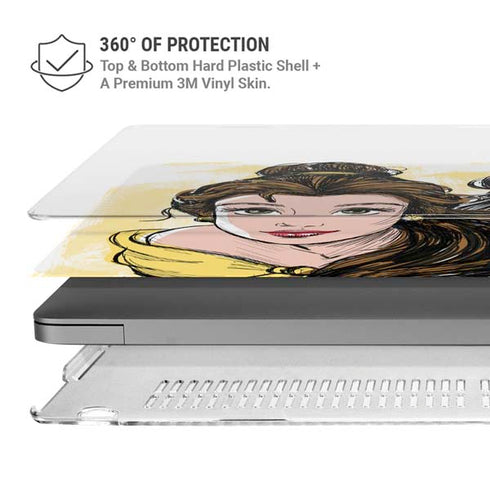 Disney Princess Belle Sketch MacBook Pro 16in (2021-25) Case plus Skin