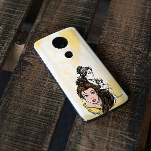 Disney Princess Belle Sketch Moto E5 Plus Skin