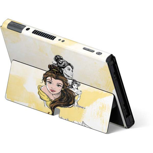 Disney Princess Belle Sketch Nintendo Switch OLED (2021) Skin