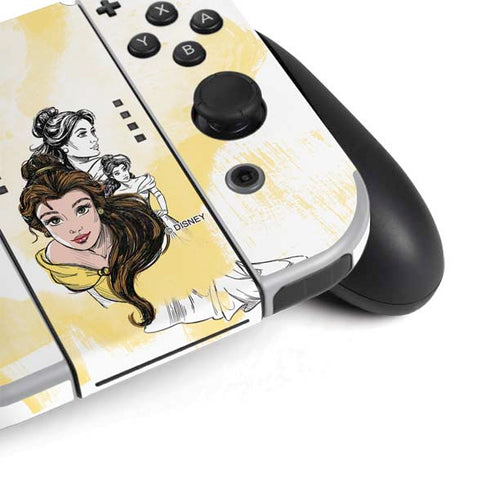 Disney Princess Belle Sketch Nintendo Switch OLED (2021) Skin