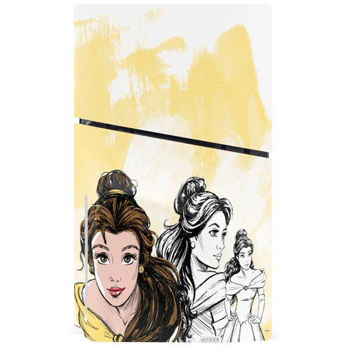 Disney Princess Belle Sketch PS5 Slim Disk Bundle Skin