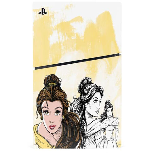 Disney Princess Belle Sketch PS5 Slim Digital Edition Bundle Skin