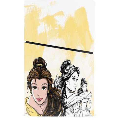 Disney Princess Belle Sketch PS5 Slim Digital Edition Bundle Skin
