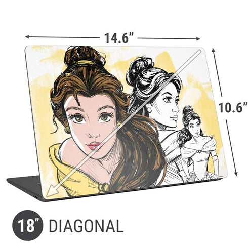 Disney Princess Belle Sketch Universal Laptop 18in (14.6 x 10.6in) Skin