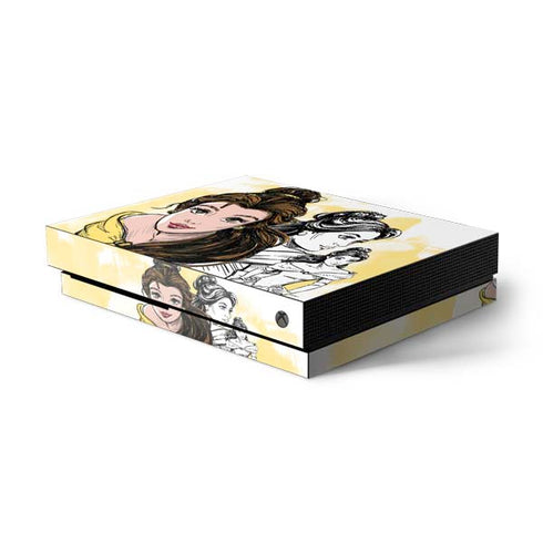 Disney Princess Belle Sketch Xbox One X Console Skin