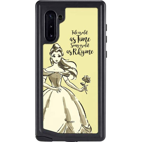 Disney Princess Belle Tale As Old As Time Art Galaxy Note 10 Waterproof Case