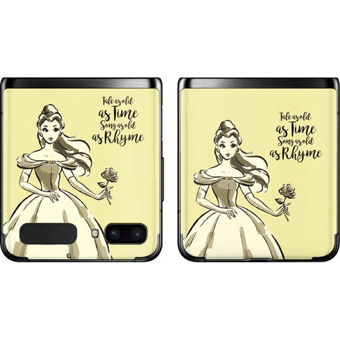 Disney Princess Belle Tale As Old As Time Art Galaxy Z Flip Skin