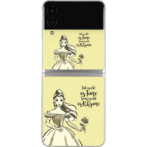 Disney Princess Belle Tale As Old As Time Art Galaxy Z Flip3 5G Skin