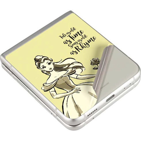 Disney Princess Belle Tale As Old As Time Art Galaxy Z Flip3 5G Skin