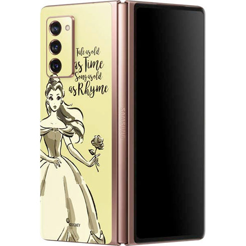 Disney Princess Belle Tale As Old As Time Art Galaxy Z Fold2 5G Skin