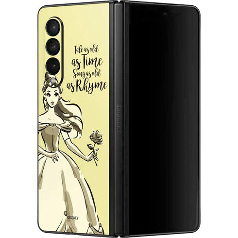 Disney Princess Belle Tale As Old As Time Art Galaxy Z Fold3 5G Skin