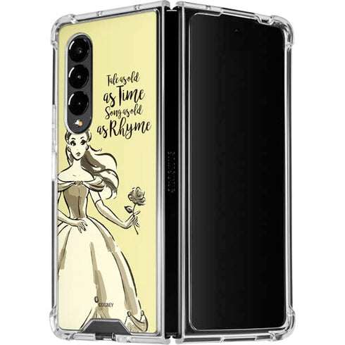 Disney Princess Belle Tale As Old As Time Art Galaxy Z Fold4 5G Clear Case
