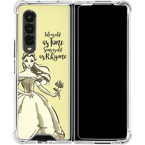 Disney Princess Belle Tale As Old As Time Art Galaxy Z Fold4 5G Clear Case