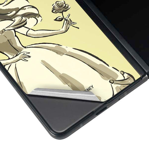 Disney Princess Belle Tale As Old As Time Art Galaxy Z Fold4 5G Skin