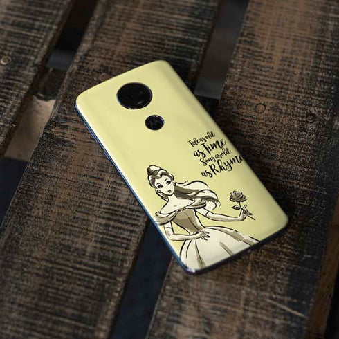 Disney Princess Belle Tale As Old As Time Art Moto E5 Plus Skin