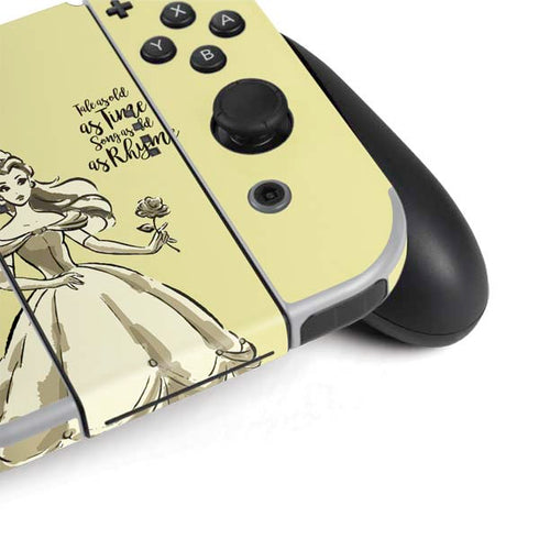 Disney Princess Belle Tale As Old As Time Art Nintendo Switch OLED (2021) Skin