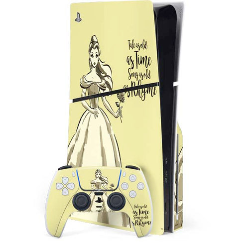 Disney Princess Belle Tale As Old As Time Art PS5 Slim Disk Bundle Skin