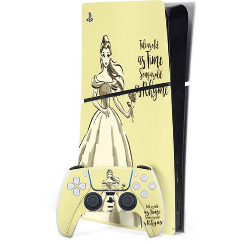 Disney Princess Belle Tale As Old As Time Art PS5 Slim Digital Edition Console Skin