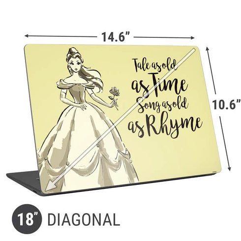 Disney Princess Belle Tale As Old As Time Art Universal Laptop 18in (14.6 x 10.6in) Skin