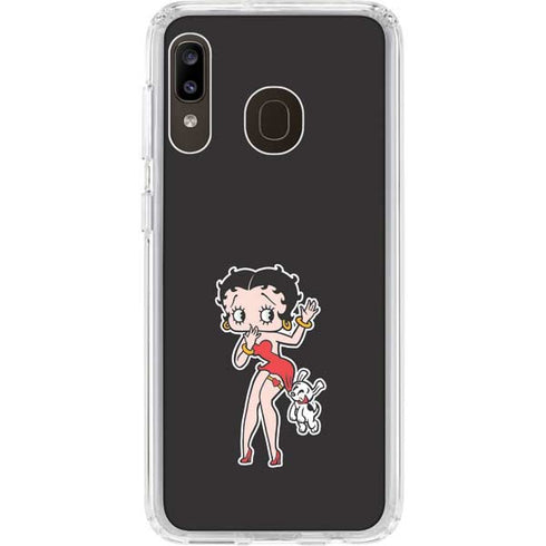Betty Boop With Puppy Galaxy A20 Clear Case