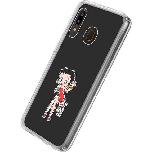 Betty Boop With Puppy Galaxy A20 Clear Case