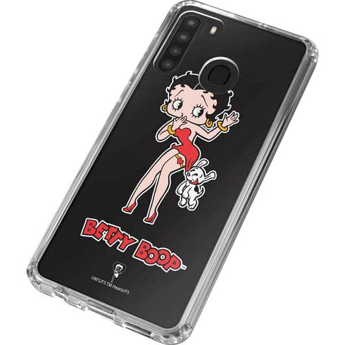 Betty Boop With Puppy Galaxy A21 Clear Case