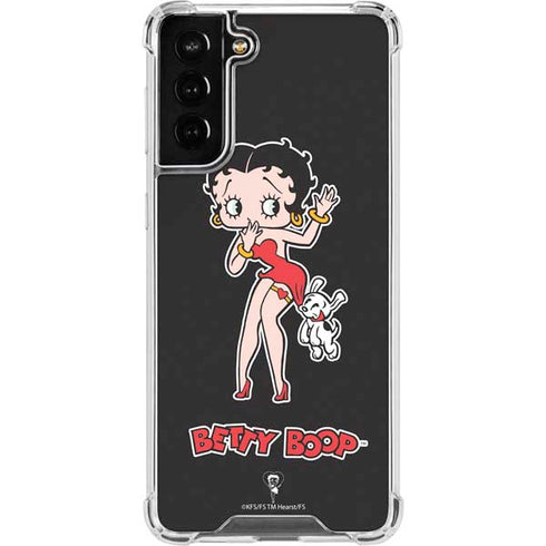 Betty Boop With Puppy Galaxy S21 FE Clear Case