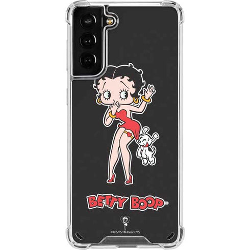 Betty Boop With Puppy Galaxy S21 Plus 5G Clear Case