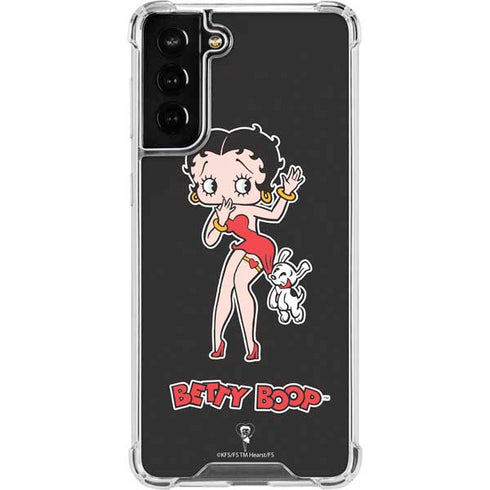 Betty Boop With Puppy Galaxy S22 Plus Clear Case