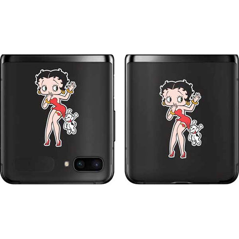 Betty Boop With Puppy Galaxy Z Flip Skin