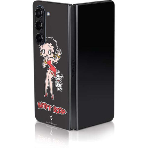 Betty Boop With Puppy Galaxy Z Fold5 5G Skin
