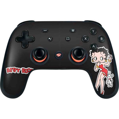 Betty Boop With Puppy Google Stadia Controller Skin