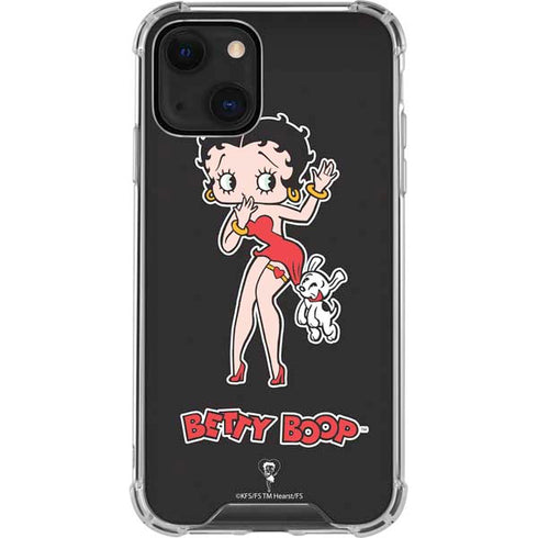 Betty Boop With Puppy iPhone 14 Plus Clear Case