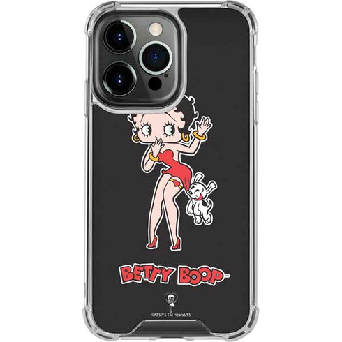 Betty Boop With Puppy iPhone 14 Pro Clear Case