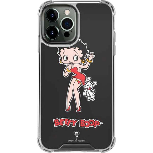 Betty Boop With Puppy iPhone 14 Pro Max Clear Case