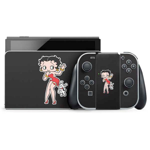 Betty Boop With Puppy Nintendo Switch OLED (2021) Skin