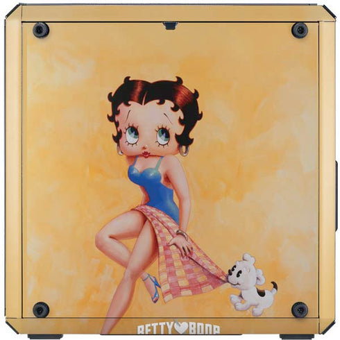 Betty Boop With Puppy Orange Background Cooler Master MasterBox Q300L Mini Tower Skin