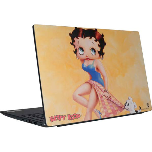 Betty Boop With Puppy Orange Background Dell Vostro Skin
